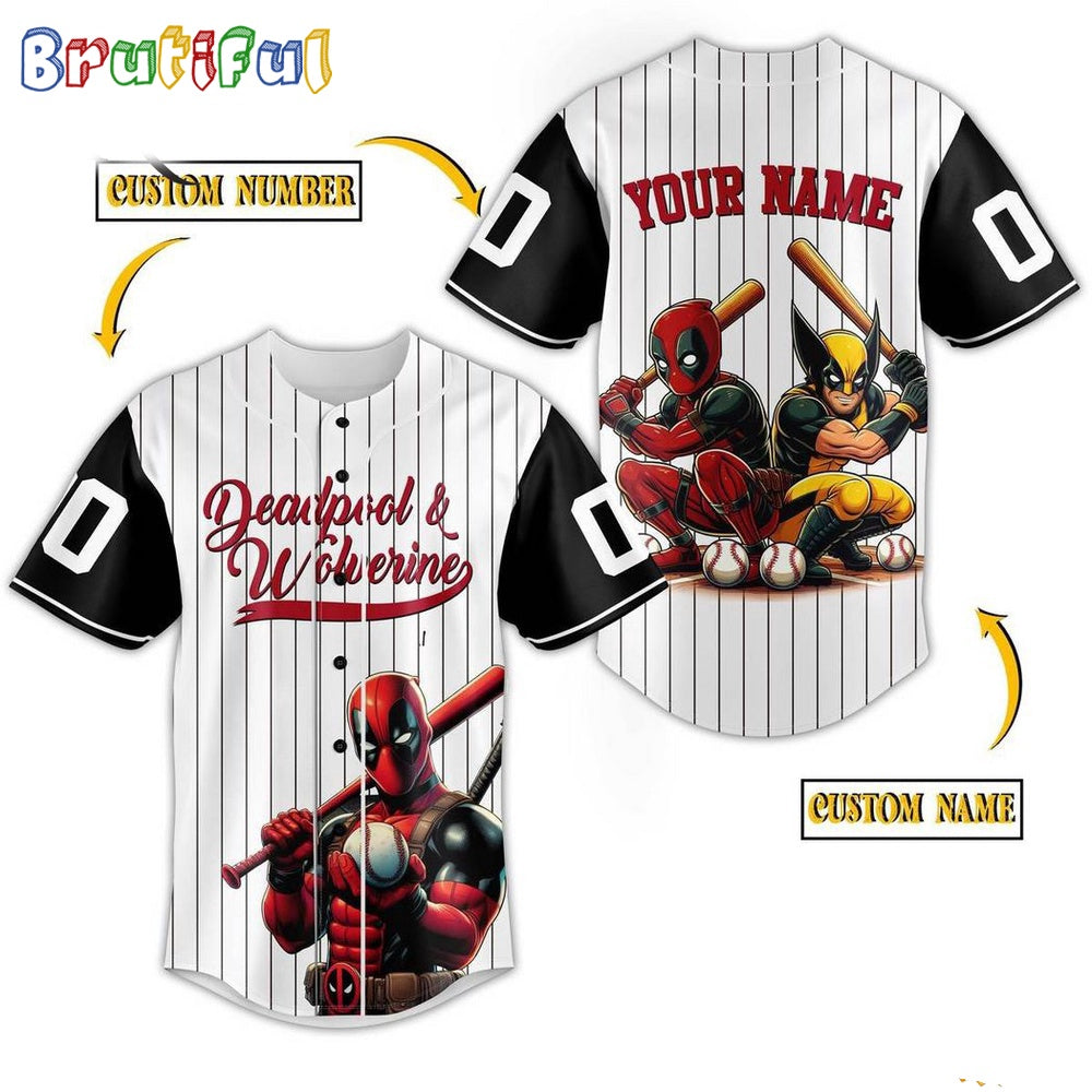 Deadpool And Wolverine Custom Baseball Jersey