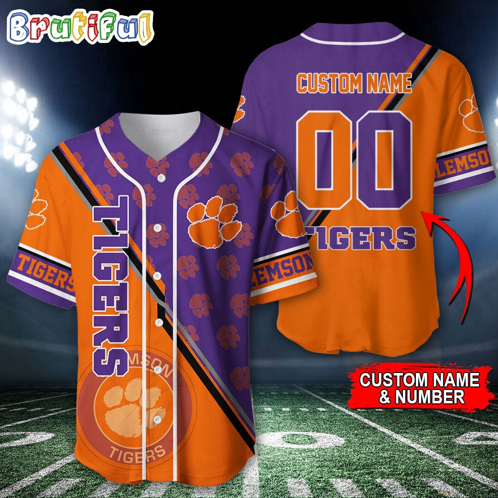 NCAA Clemson Tigers Baseball Jersey, Custom Sport Jersey Shirt