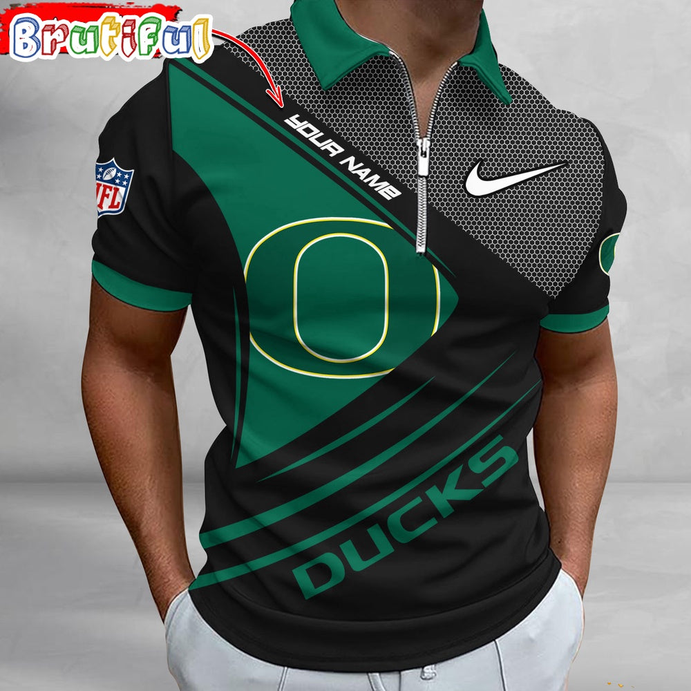 NCAA Oregon Ducks Polo Shirt, Sporty Zip Polo Shirt