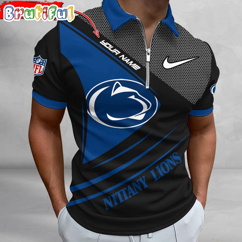 NCAA Penn State Nittany Lions Polo Shirt, Sporty Zip Polo Shirt