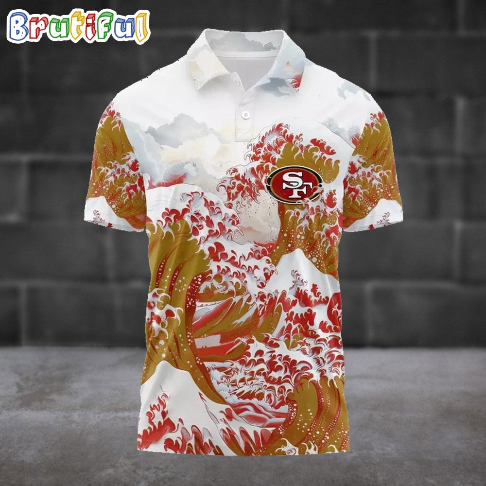 NFL San Francisco 49ers Football Great Wave Polo Shirt