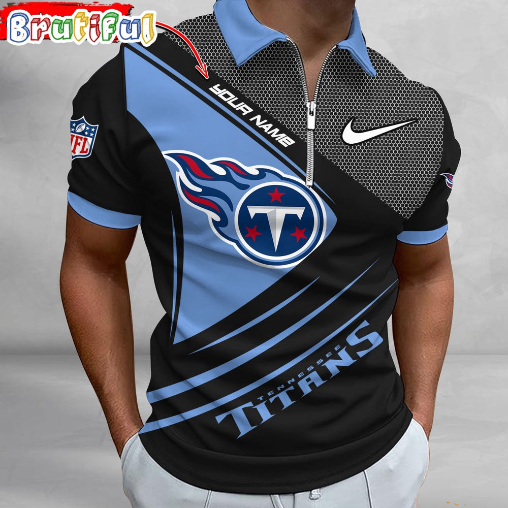 NFL Tennessee Titans Polo Shirt, Football Sport Zip Polo Shirt