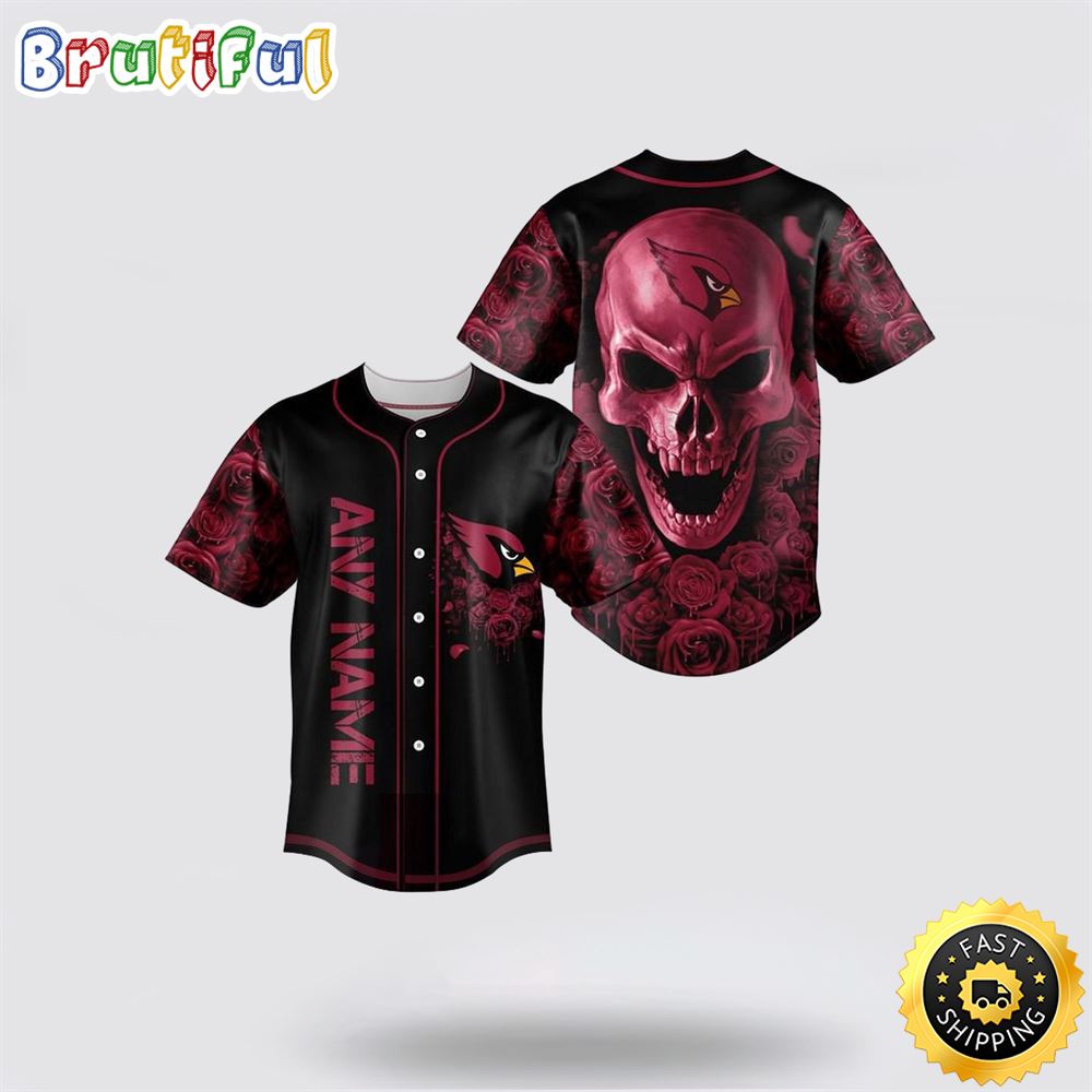 NFL Arizona Cardinals Baseball Jersey 3D Personalized Skull Top Quality Fan Apparel