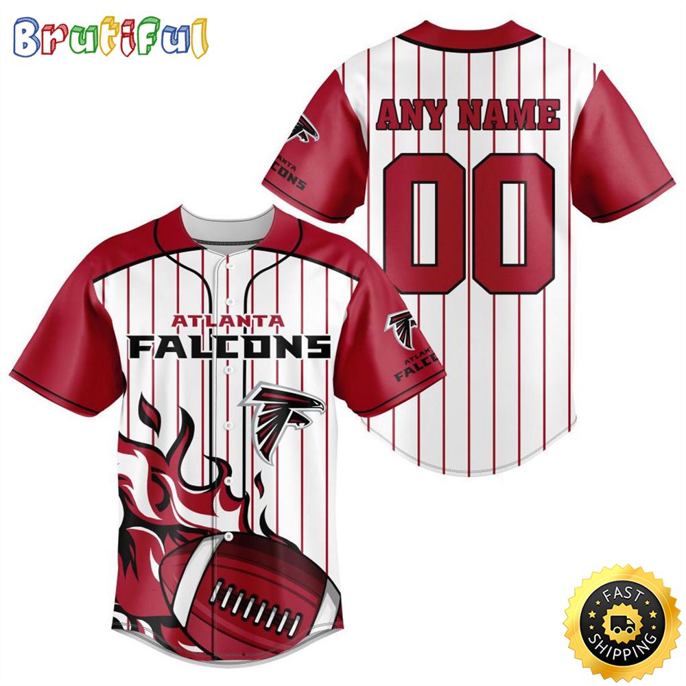 NFL Atlanta Falcons Baseball Jersey 3D Personalized Customization Options Available