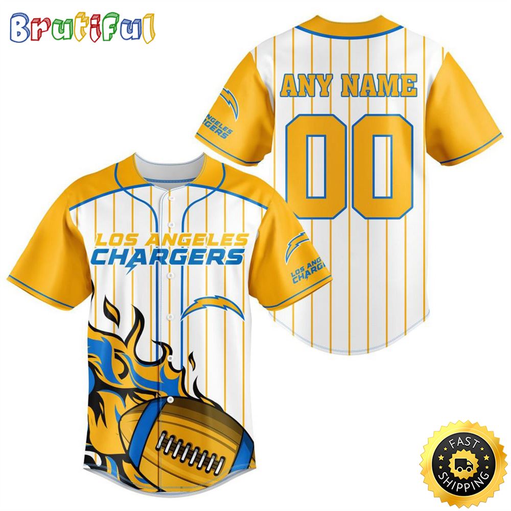 NFL Los Angeles Chargers Baseball Jersey 3D Personalized Customization Options Available