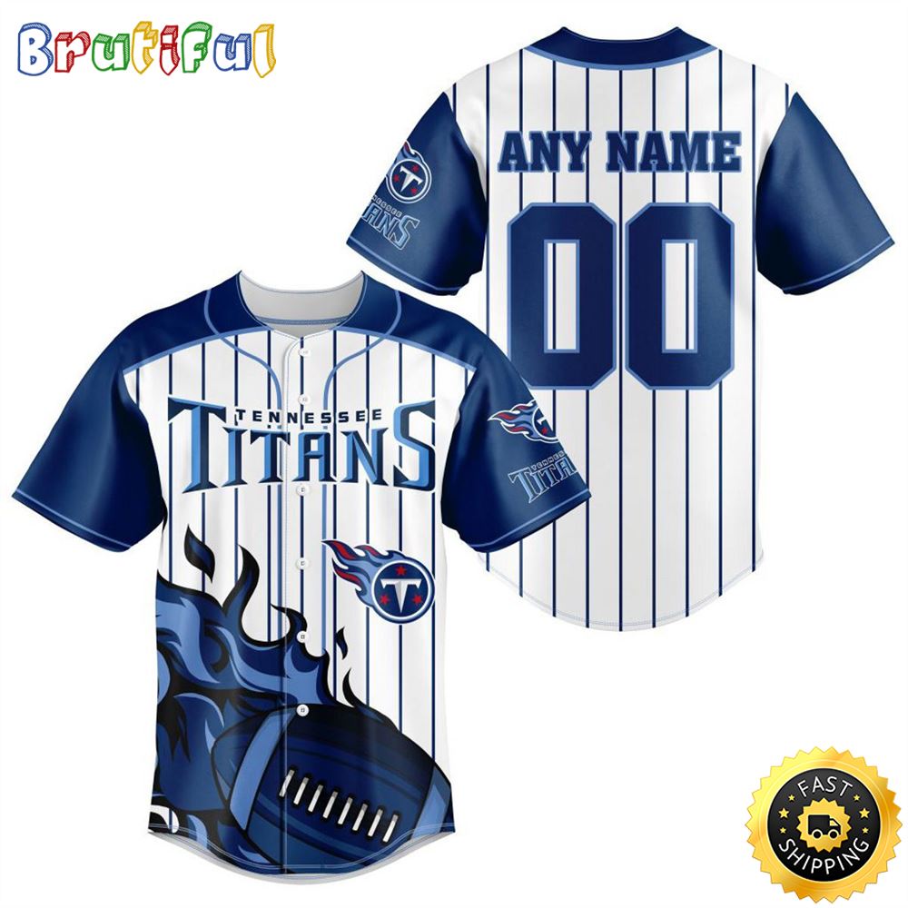 NFL Tennessee Titans Baseball Jersey 3D Personalized Customization Options Available
