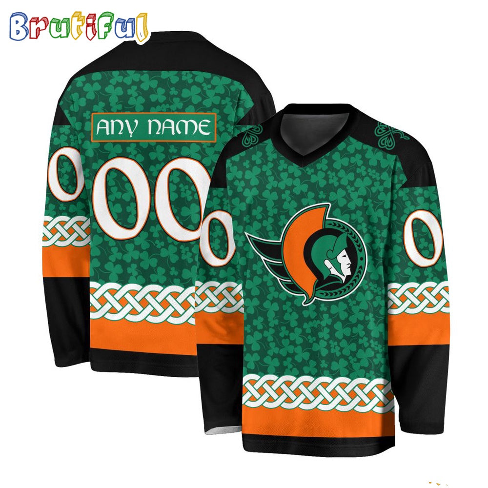 NHL Ottawa Senators Jersey Special St.Patrick's Day Design Hockey Jersey