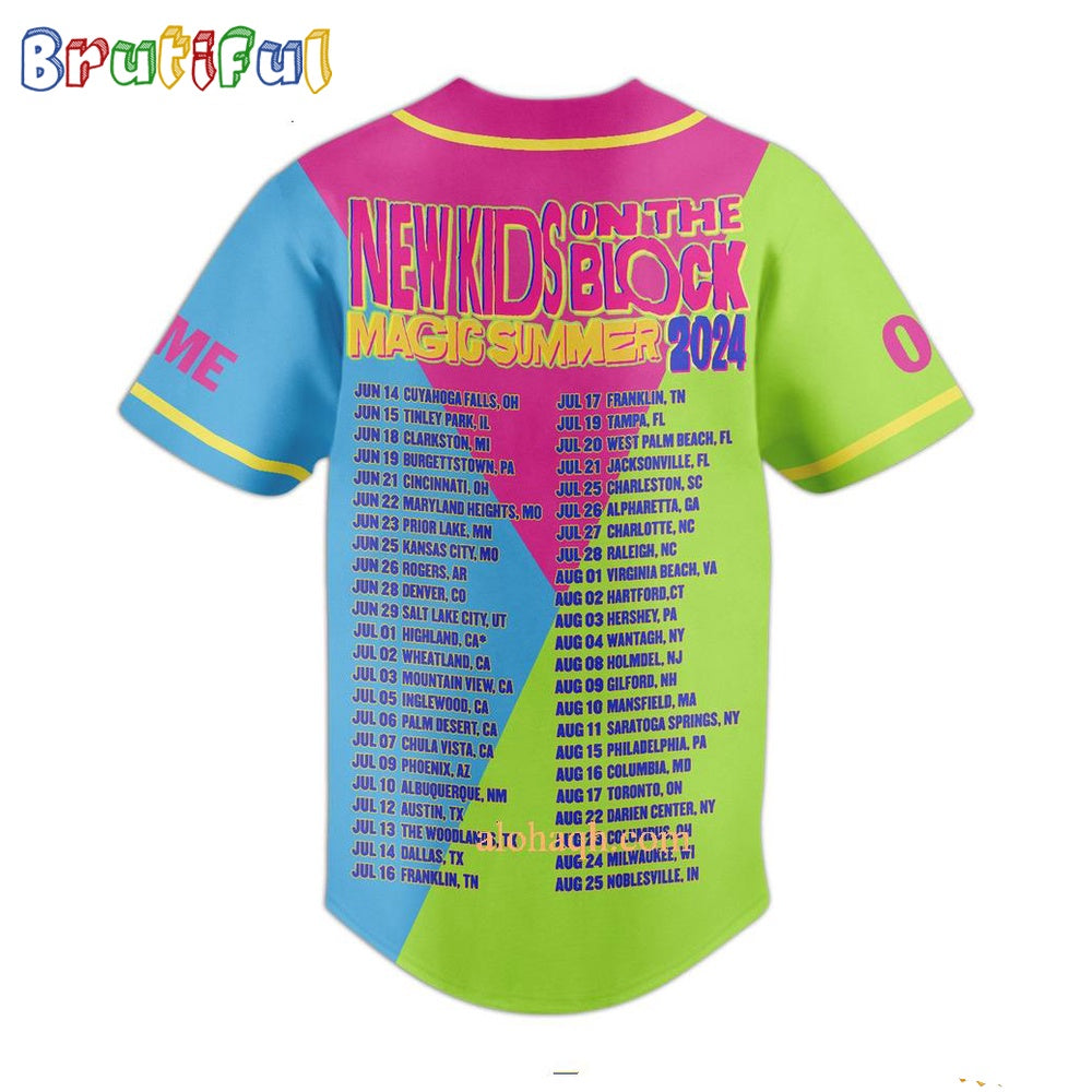 New Kids On The Block Magic Summer 2024 Tour Schedule Baseball Jersey