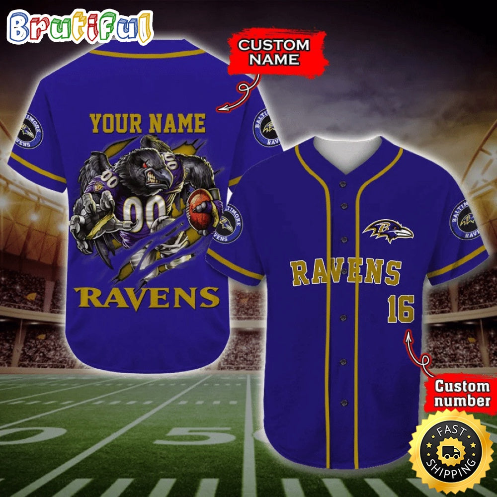 Personalized NFL Baltimore Ravens Baseball Jersey Fan Favorite Jerseys