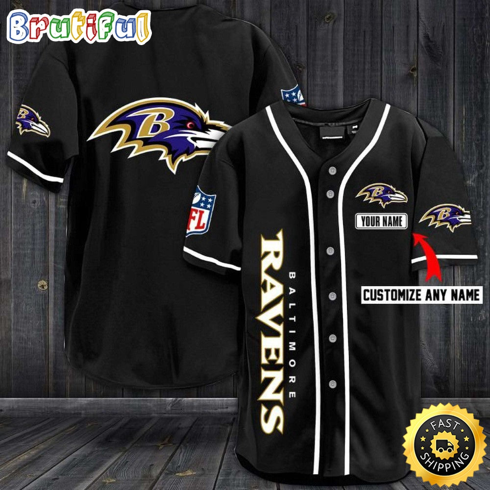 Personalized NFL Baltimore Ravens Baseball Jersey Sporty Team Jerseys