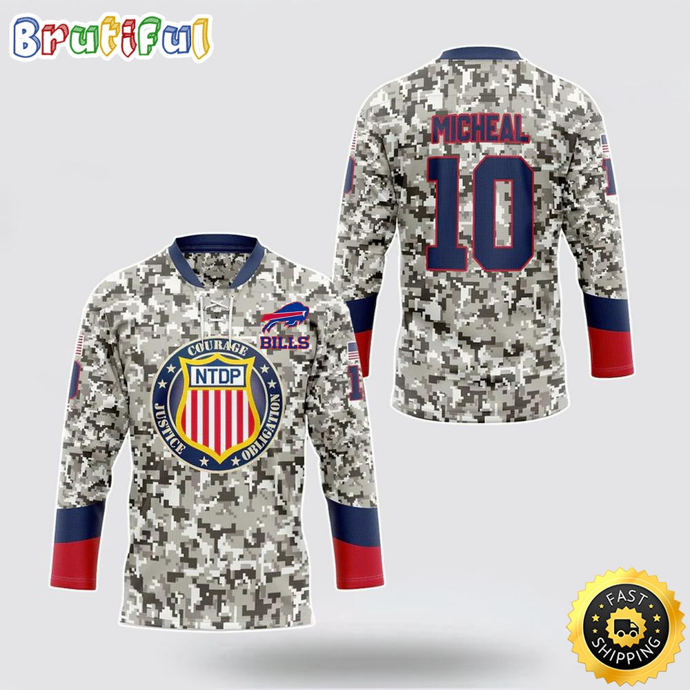Personalized NFL Buffalo Bills Hockey Jersey Veterans Nfl Hockey Jersey For Fans