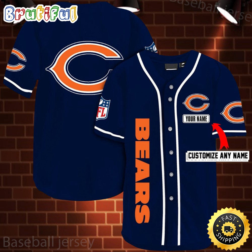Personalized NFL Chicago Bears Baseball Jersey Sporty Team Jerseys