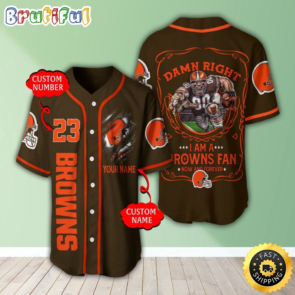 Personalized NFL Cleveland Browns Baseball Jersey Dynamic Team Shirts