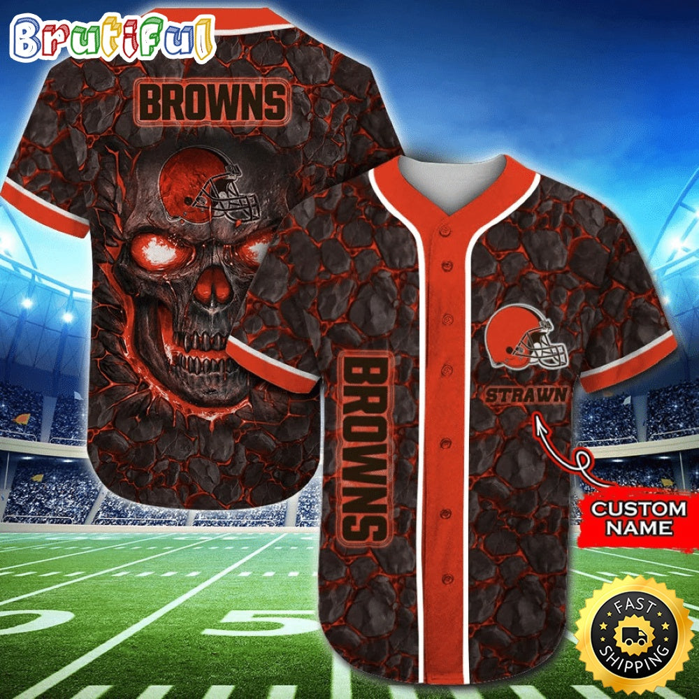 Personalized NFL Cleveland Browns Baseball Jersey Essential Team Tops