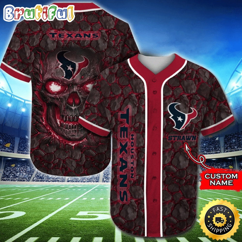 Personalized NFL Houston Texans Baseball Jersey Essential Team Tops