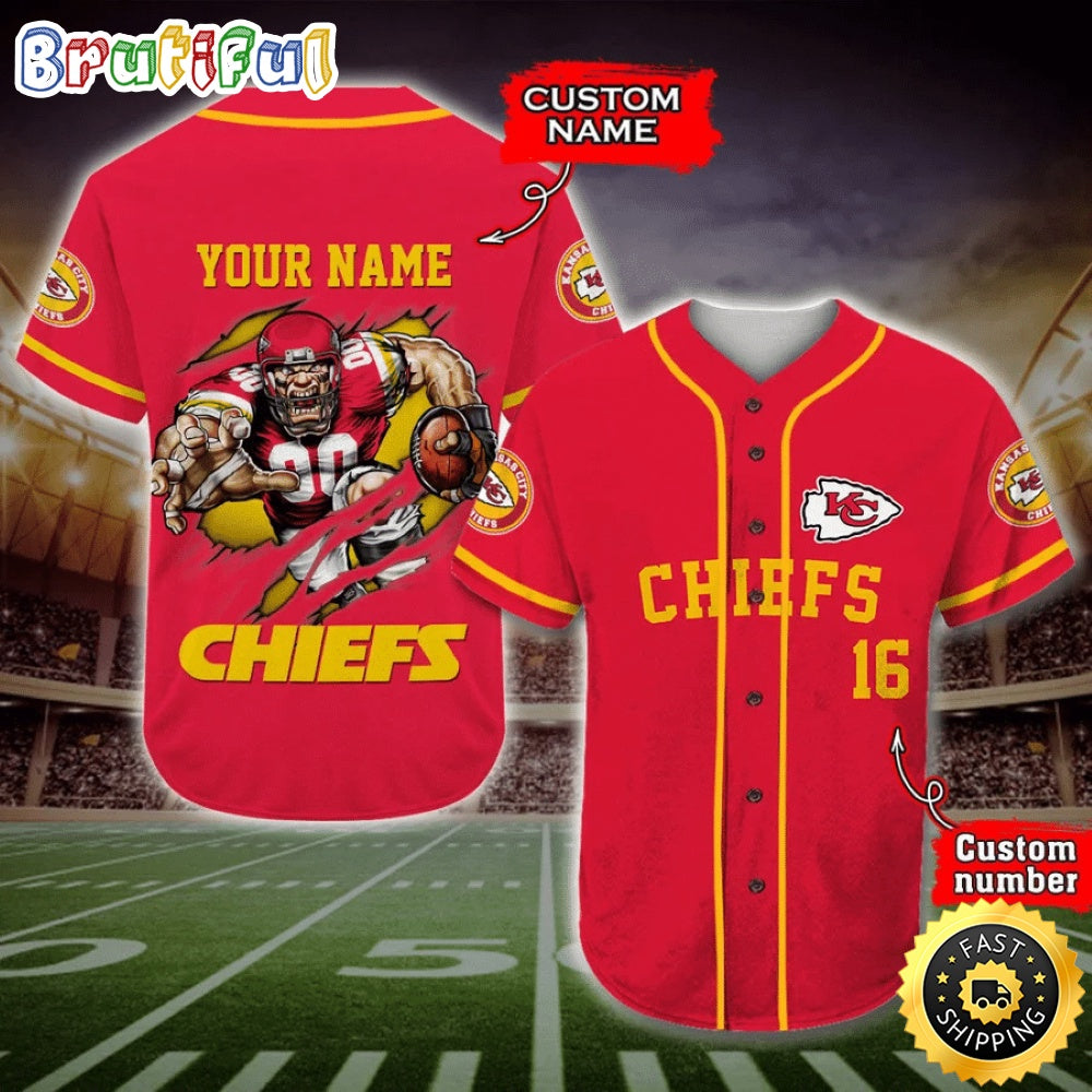 Personalized NFL Kansas City Chiefs Baseball Jersey Authentic Baseball Attire