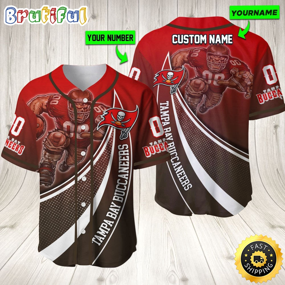 Personalized NFL Tampa Bay Buccaneers Baseball Jersey Mascot Art