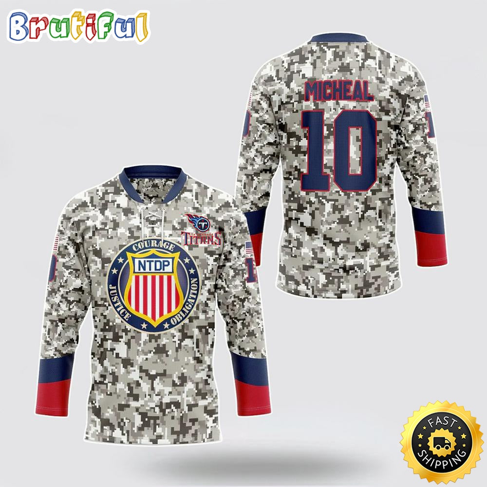 Personalized NFL Tennessee Titans Hockey Jersey Veterans Nfl Hockey Jersey For Fans