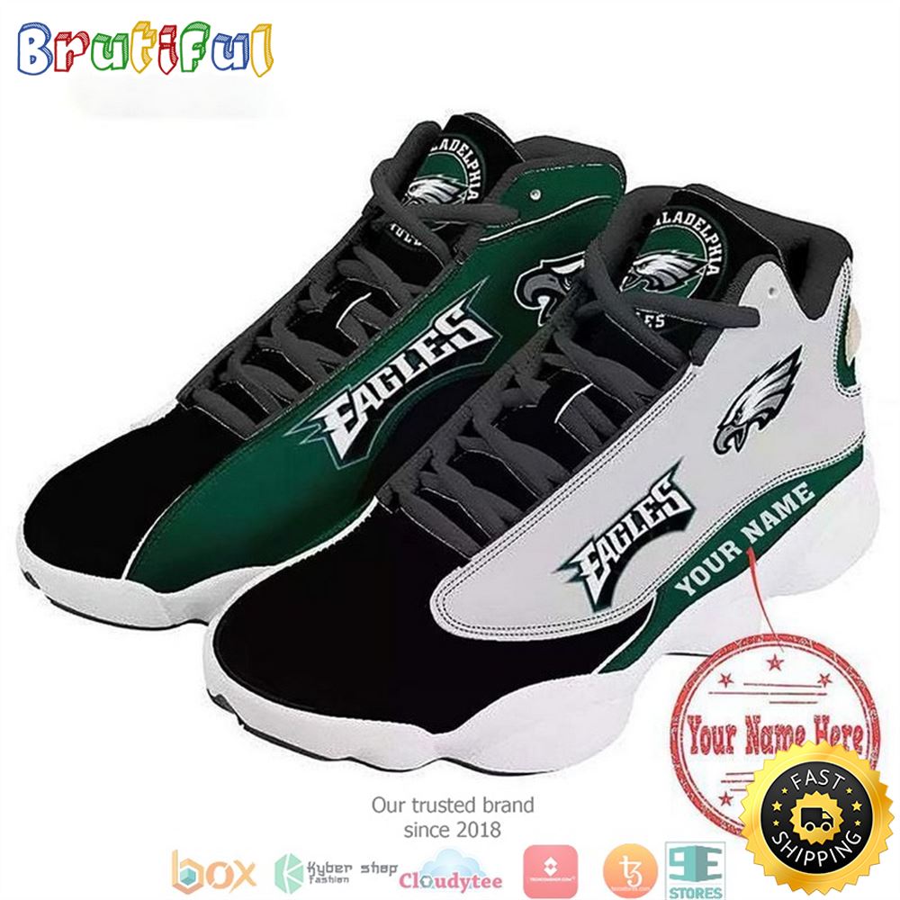 Personalized Philadelphia Eagles Football Nfl Air Jordan 13 Sneaker Shoes