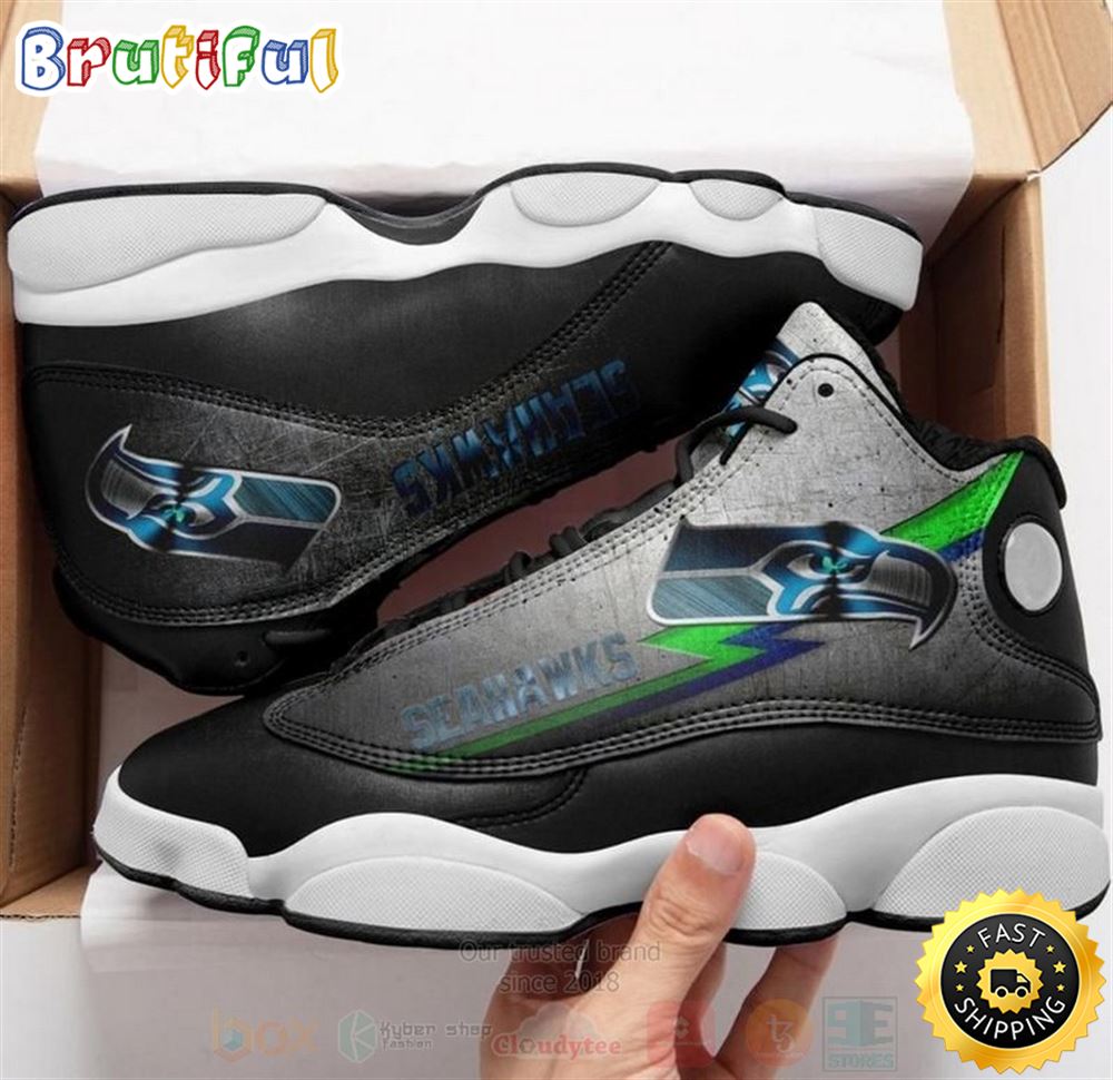 Seattle Seahawks Nfl Big Logo Football Team Air Jordan 13 Shoes