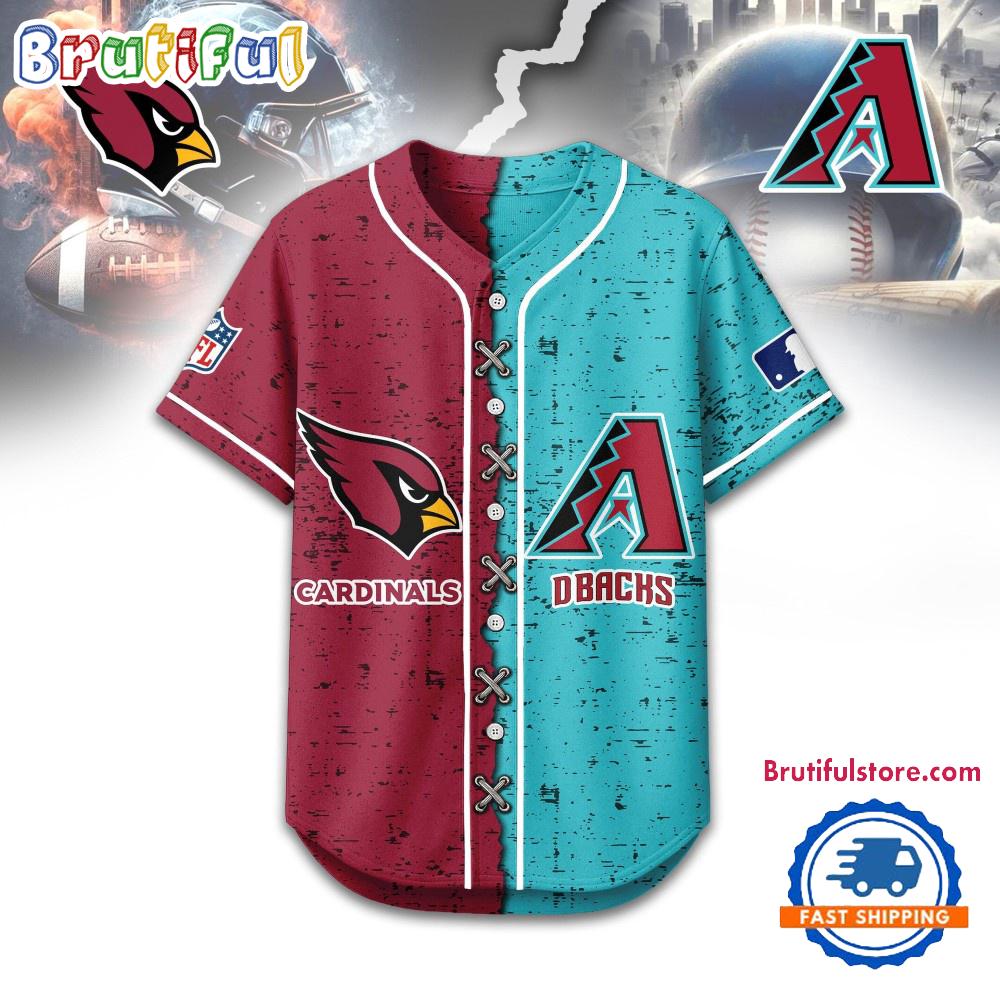 Arizona Cardinals Mix Arizona Diamondbacks Sporty New Design Baseball Jersey