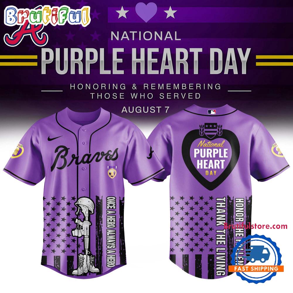 Atlanta Braves Purple Heart Day Baseball Jersey