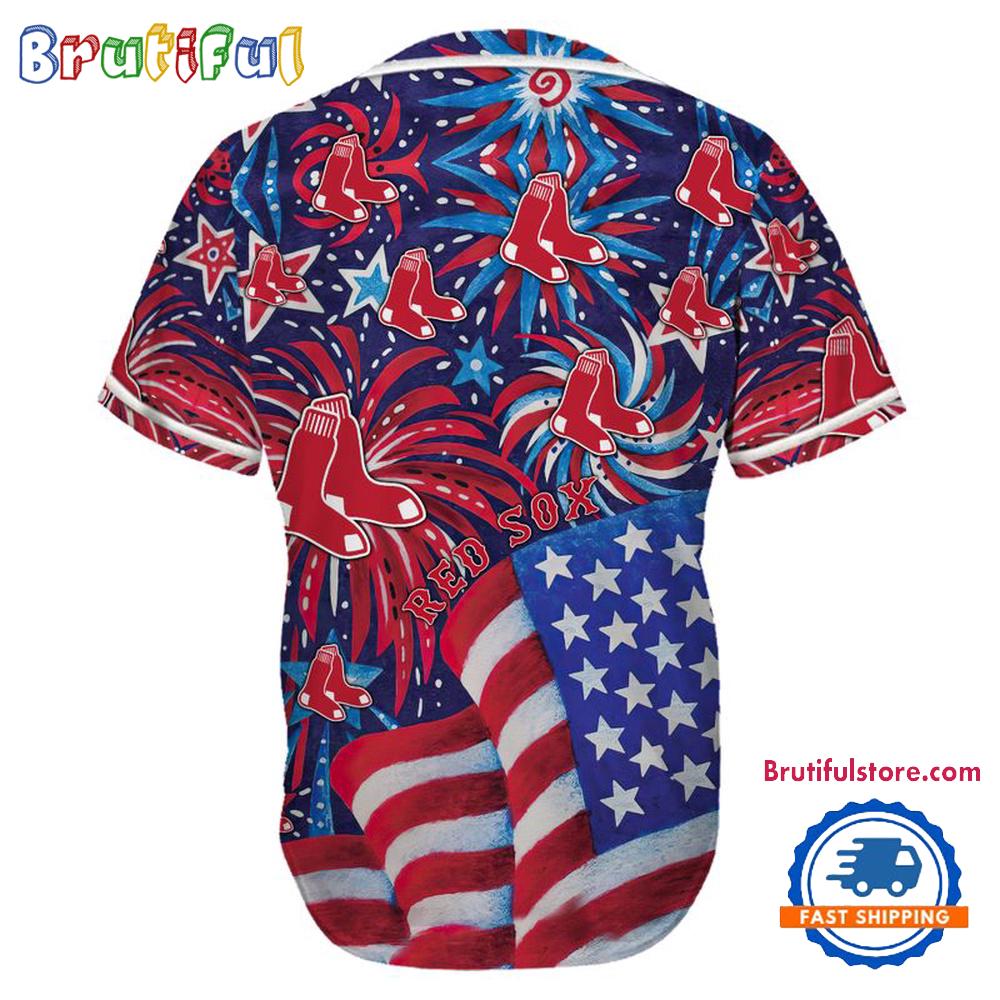 Boston Red Sox USA Flag Independence Day Baseball Jersey, Sport Team 4th of July Jersey
