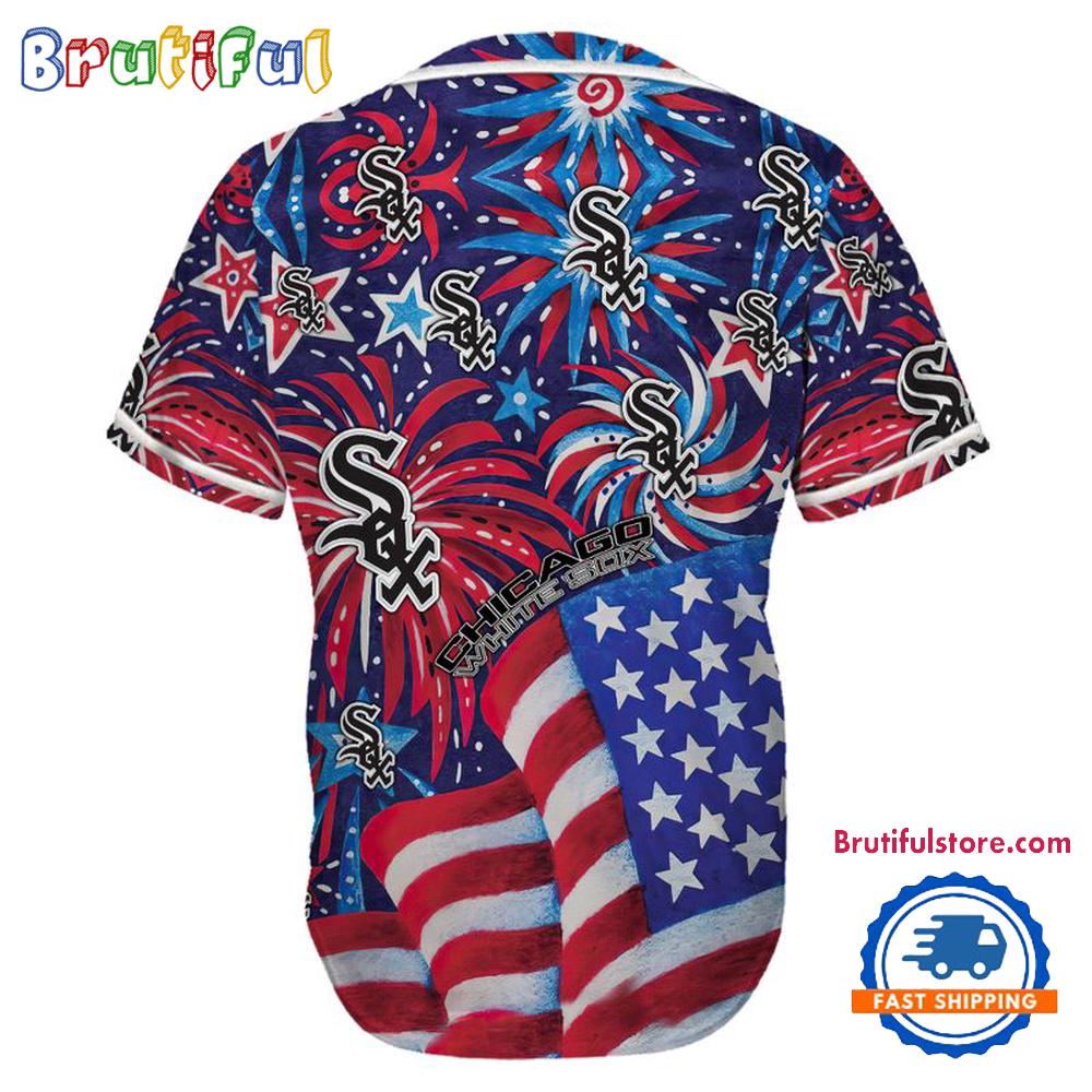Chicago White Sox USA Flag Independence Day Baseball Jersey, Sport Team 4th of July Jersey