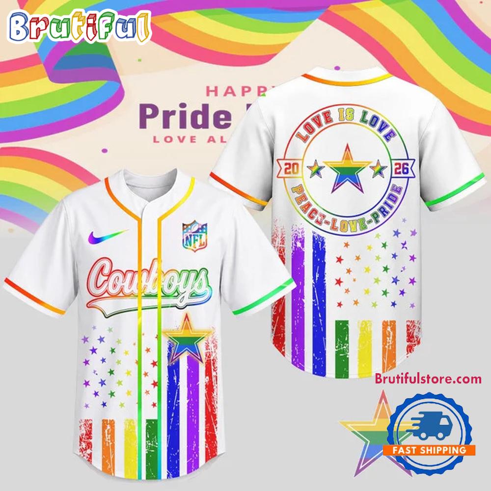 Dallas Cowboys 2026 NFL Pride Love Limited Edition Baseball Jersey