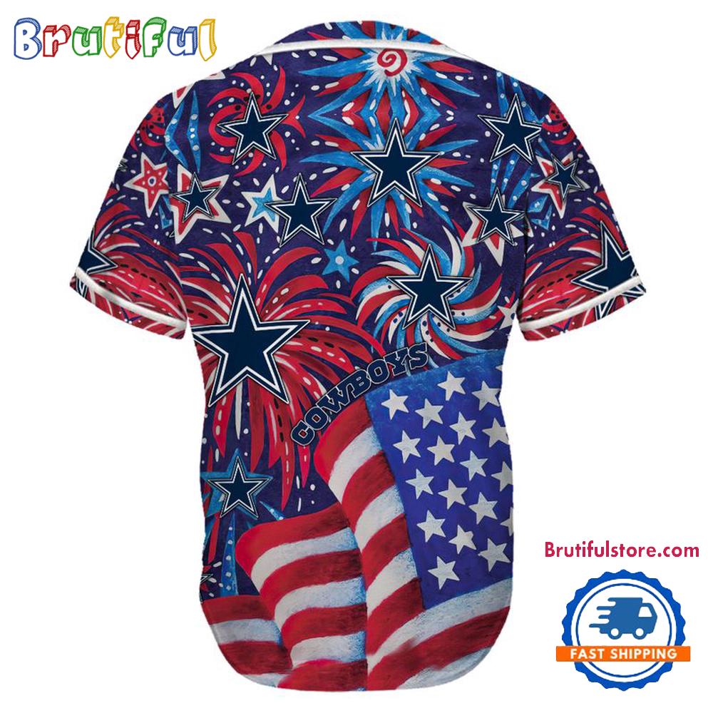 Dallas Cowboys USA Flag Independence Day Baseball Jersey, Sport Team 4th of July Jersey