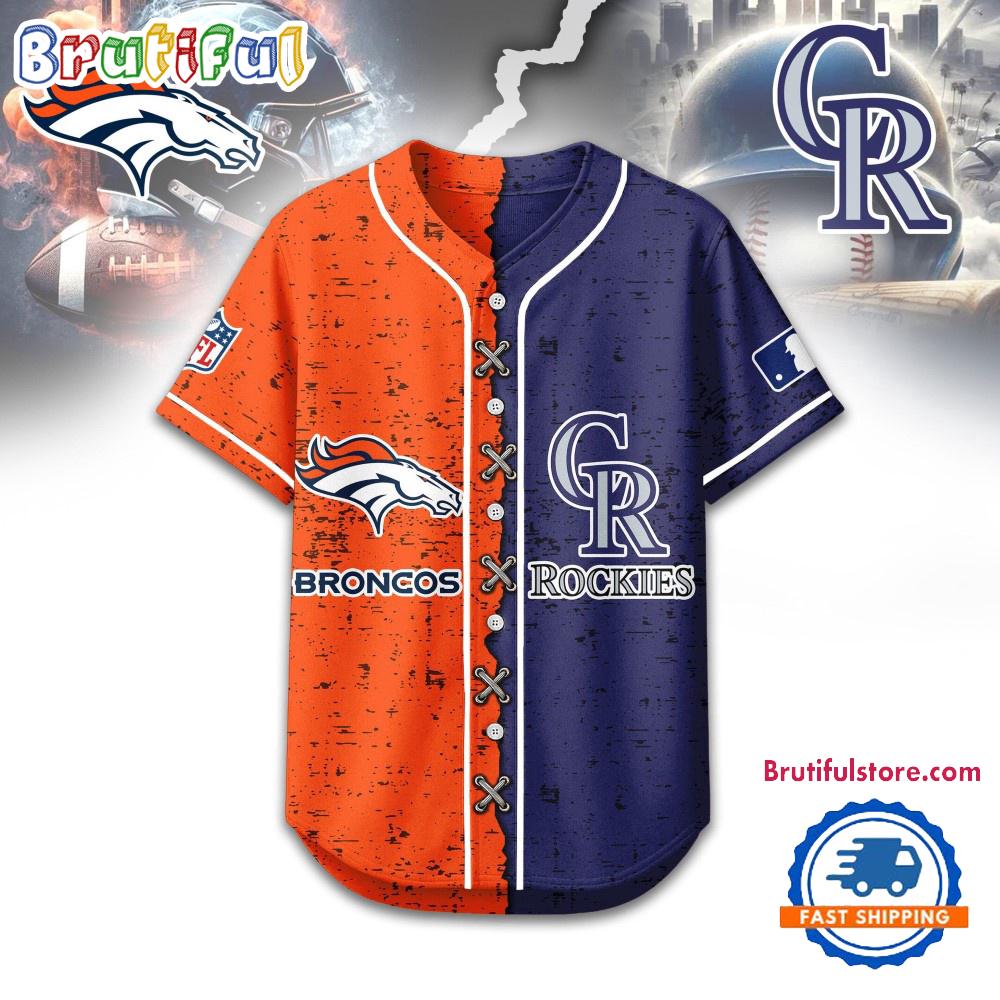 Denver Broncos Mix Colorado Rockies Sporty New Design Baseball Jersey