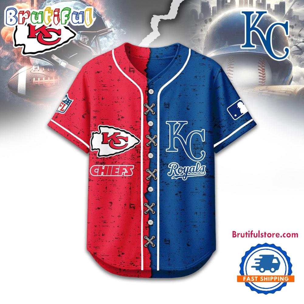 Kansas City Chiefs Mix Kansas City Royals Sporty New Design Baseball Jersey