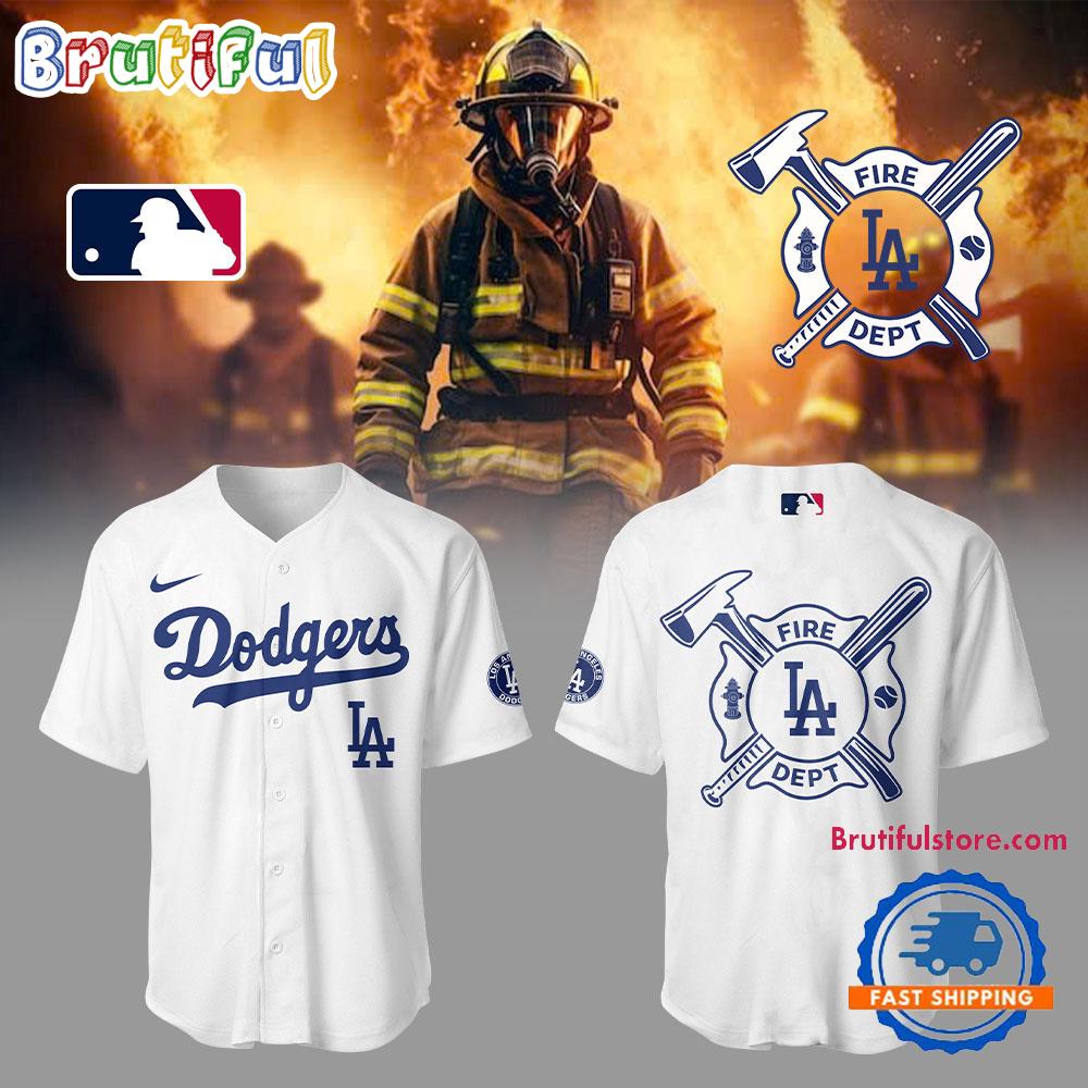 Los Angeles Dodgers x Firefighter Appreciation Night 3D All Over Print White Jersey