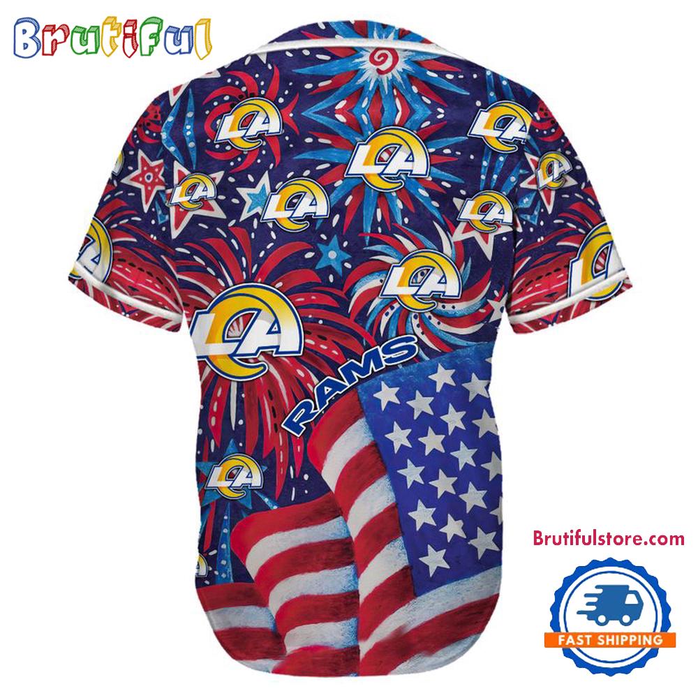 Los Angeles Rams USA Flag Independence Day Baseball Jersey, Sport Team 4th of July Jersey