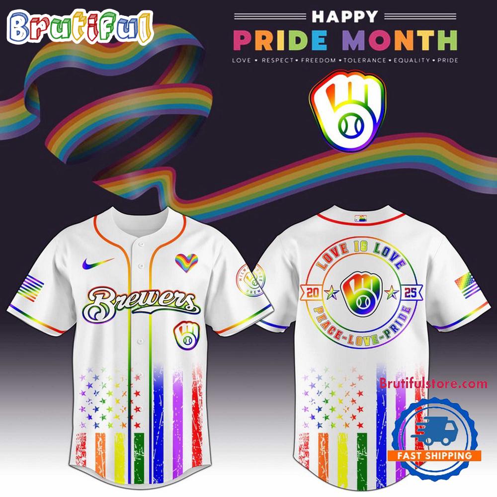 Milwaukee Brewers 2025 Happy Pride Month Limited Edition Baseball Jersey