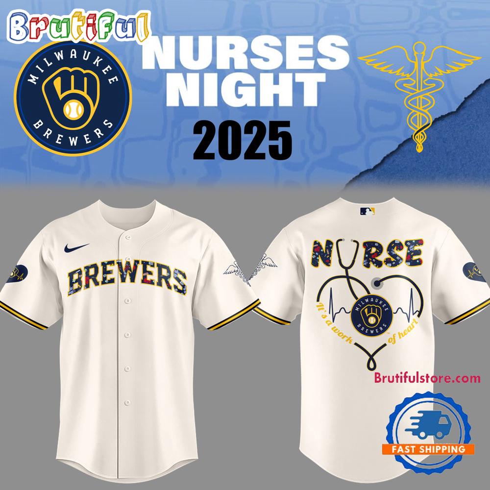 Milwaukee Brewers Baseball NURSES NIGHT 2025 White Jersey Shirt