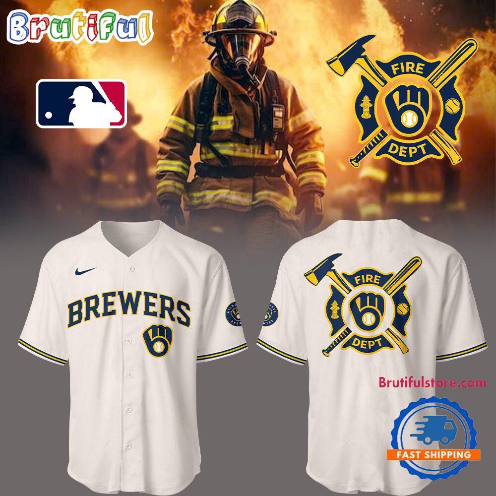 Milwaukee Brewers x Firefighter Appreciation Night Limited Edition Baseball Jersey