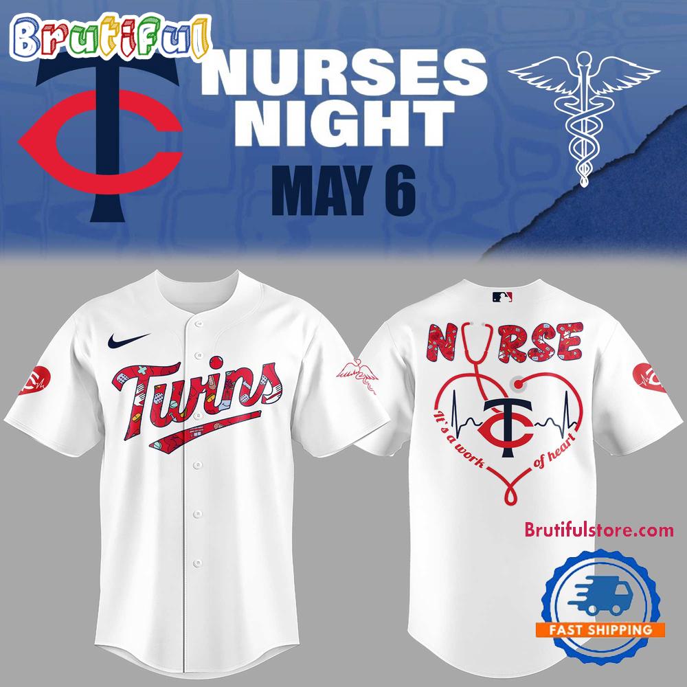 Minnesota Twins Baseball NURSES NIGHT 2025 White Jersey Shirt