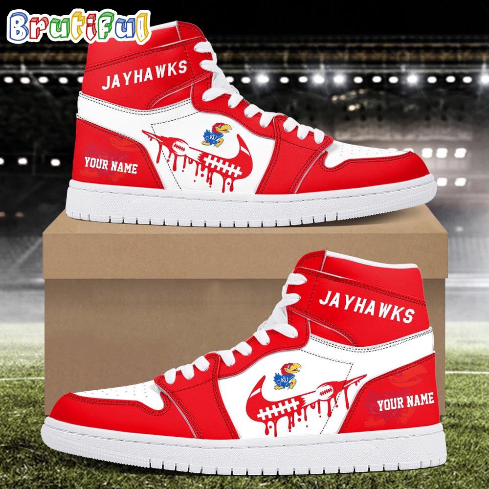 NCAA Kansas Jayhawks Sport Team Personalized Air Jordan 1 Hightop Shoes