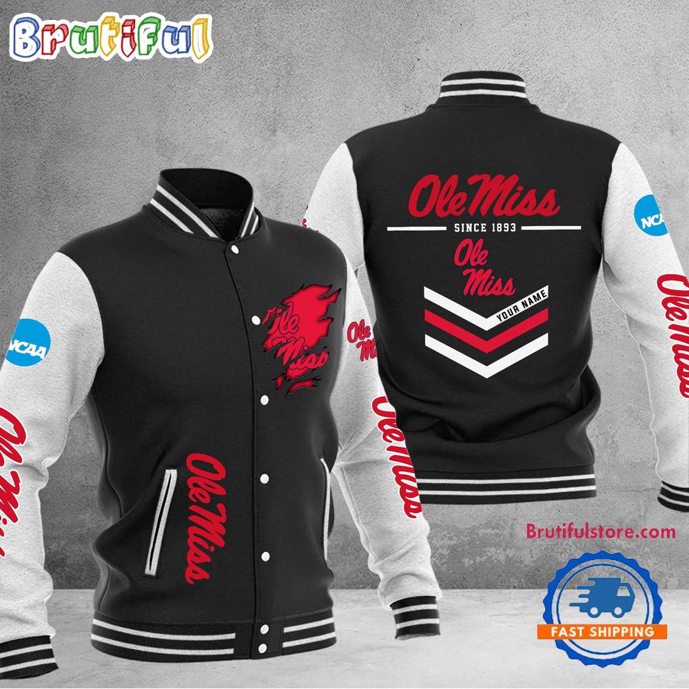 NCAA Ole Miss Rebels Personalized Sporty Varsity Baseball Jacket