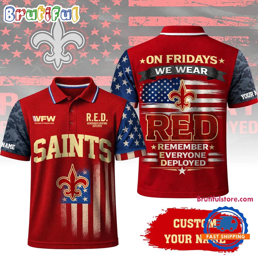 New Orleans Saints 2026 NFL Red Friday Limited Edition Polo Shirt