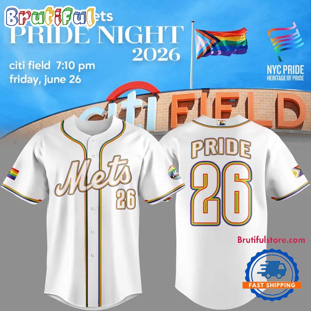 New York Mets 2026 Pride Night White Baseball Jersey