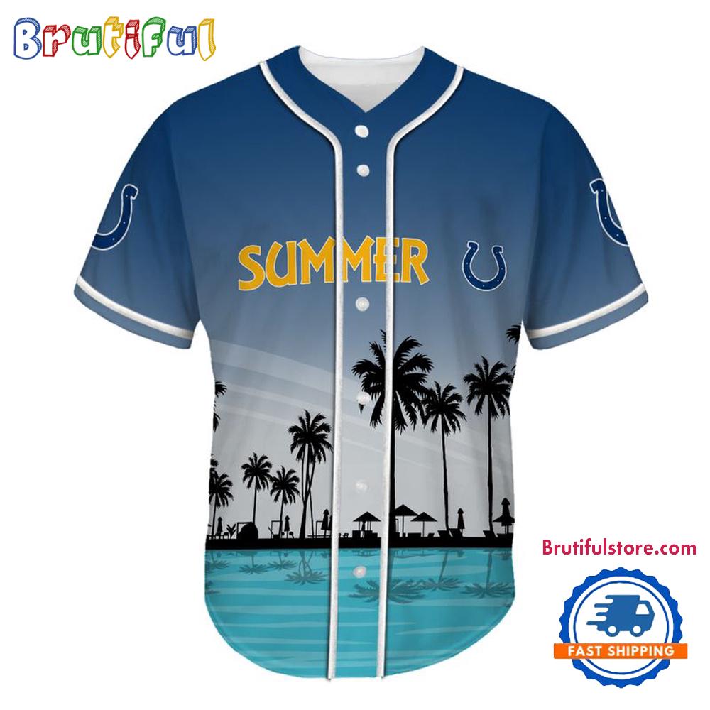 NFL Indianapolis Colts Palm Trees Summer On The Beach Baseball Jersey