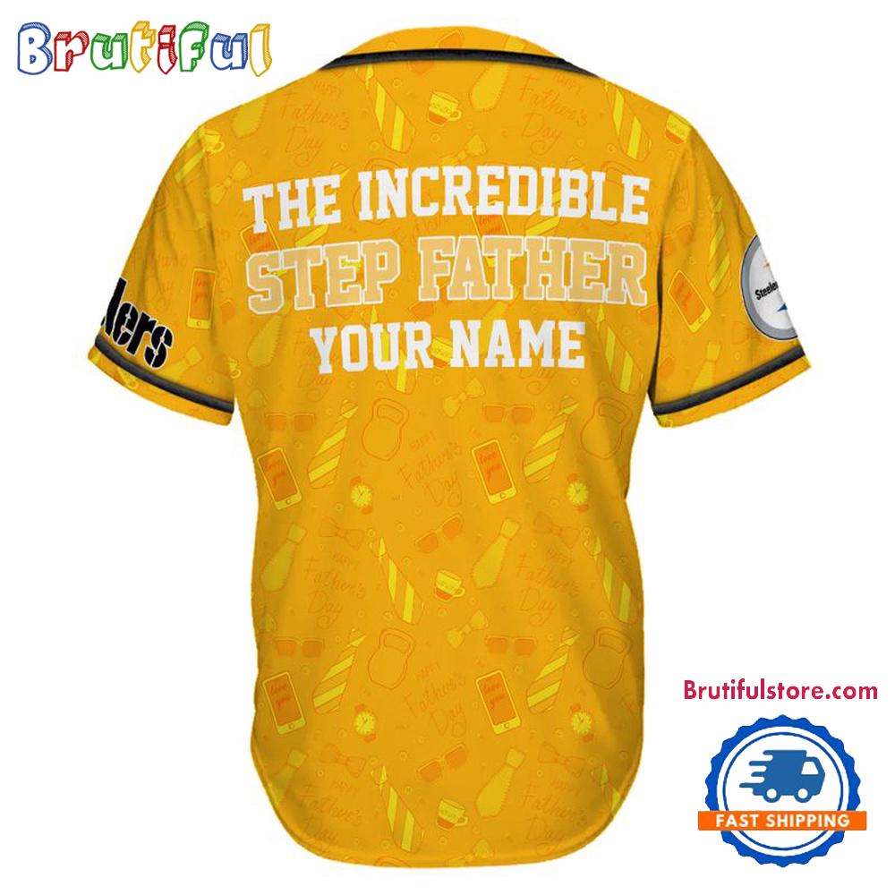 NFL Pittsburgh Steelers The Increadible Step Father's Day Baseball Jersey