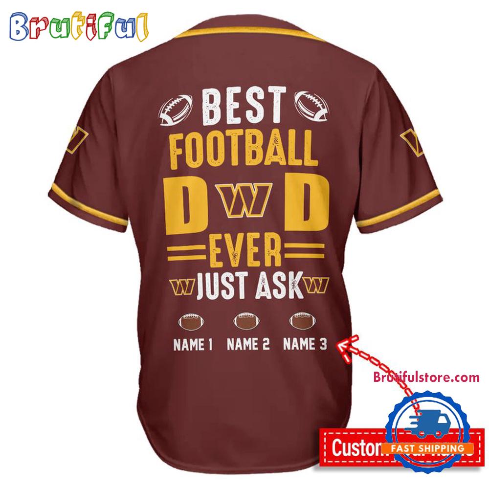 NFL Washington Commanders Best Dad Ever Baseball Jersey