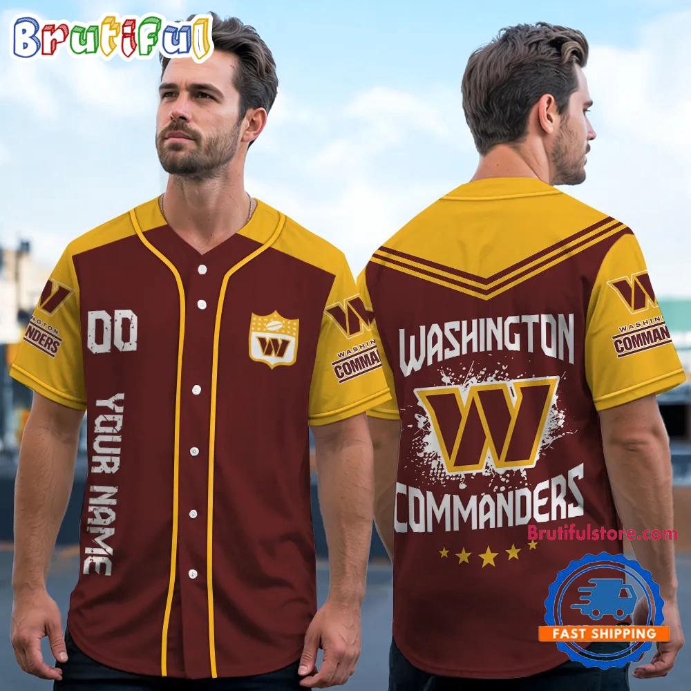NFL Washington Commanders Personalized Baseball Jersey
