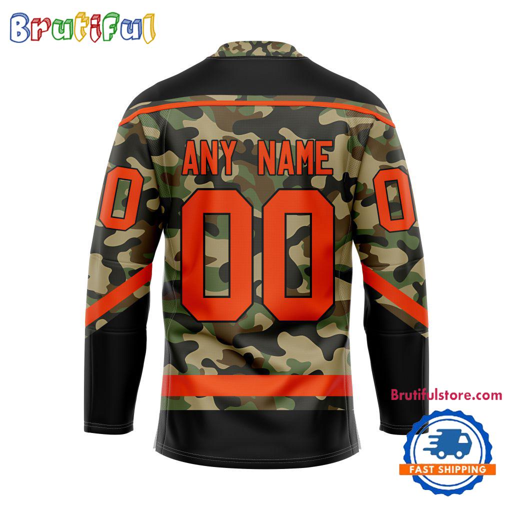 NHL Philadelphia Flyers Camo Veterans Custom Hockey Jersey