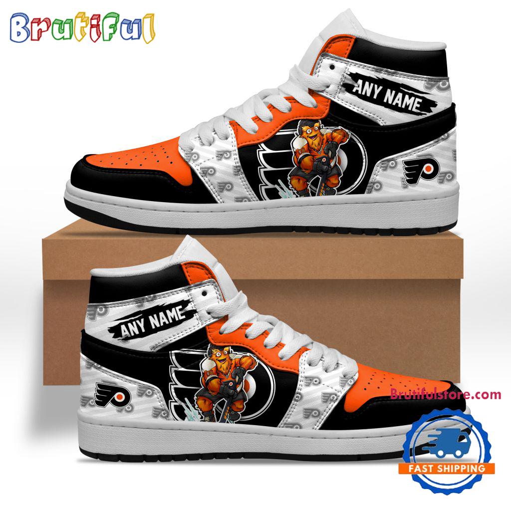 NHL Philadelphia Flyers Team Mascot Design Air Jordan 1 Hightop Shoes