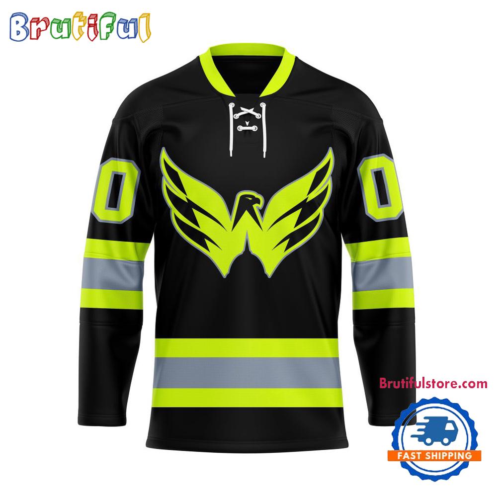 NHL Washington Capitals Honoring Firefighters Lace Hockey Jersey