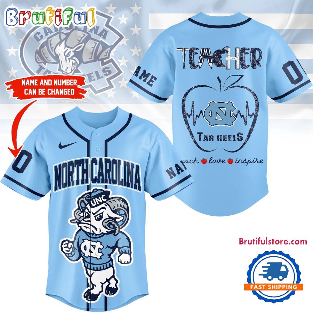 North Carolina Tar Heels Mascot Teacher Appreciation Month Baseball Jersey